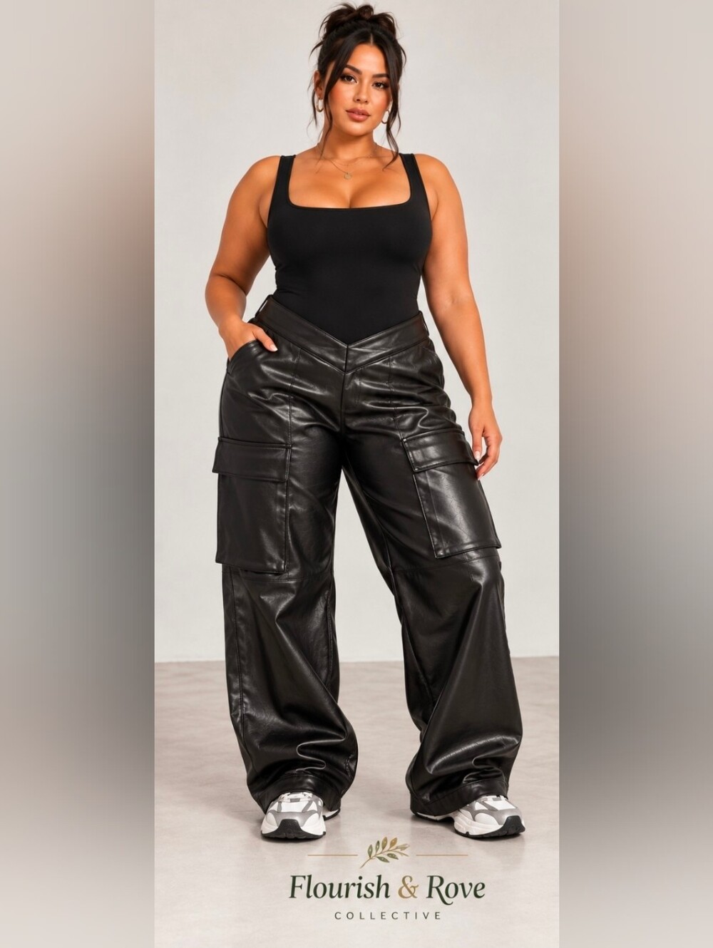 NEW Poster Girl Faux Leather Pants XL Black Low Rise V Waist Y2K Dolls Kill